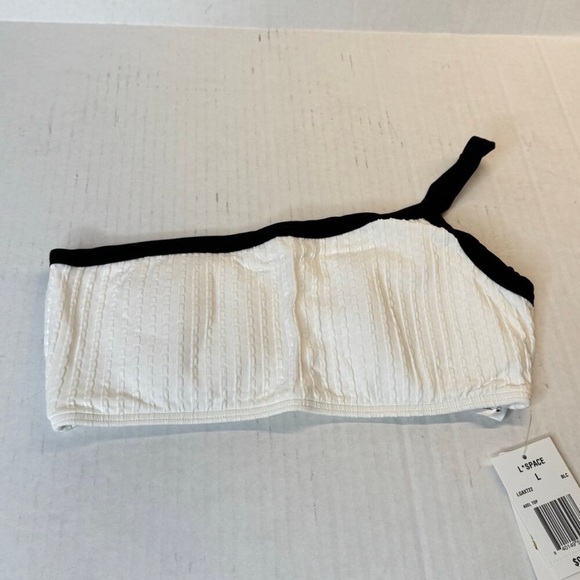 L*Space Axel One Shoulder Crop Bikini Swim
Top White Black NWT Size Large - Picture 3 of 5